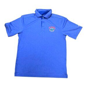 Champion Mens Blue Florida Gators Polo Shirt M Athletic Fit Logo Short Sleeves